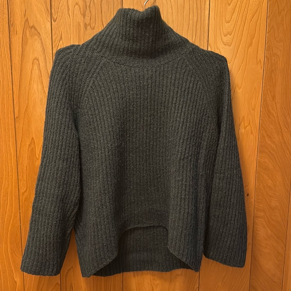 J. Crew Point Sur Green Oversized Mohair Wool Ribbed Turtleneck Sweater XXS